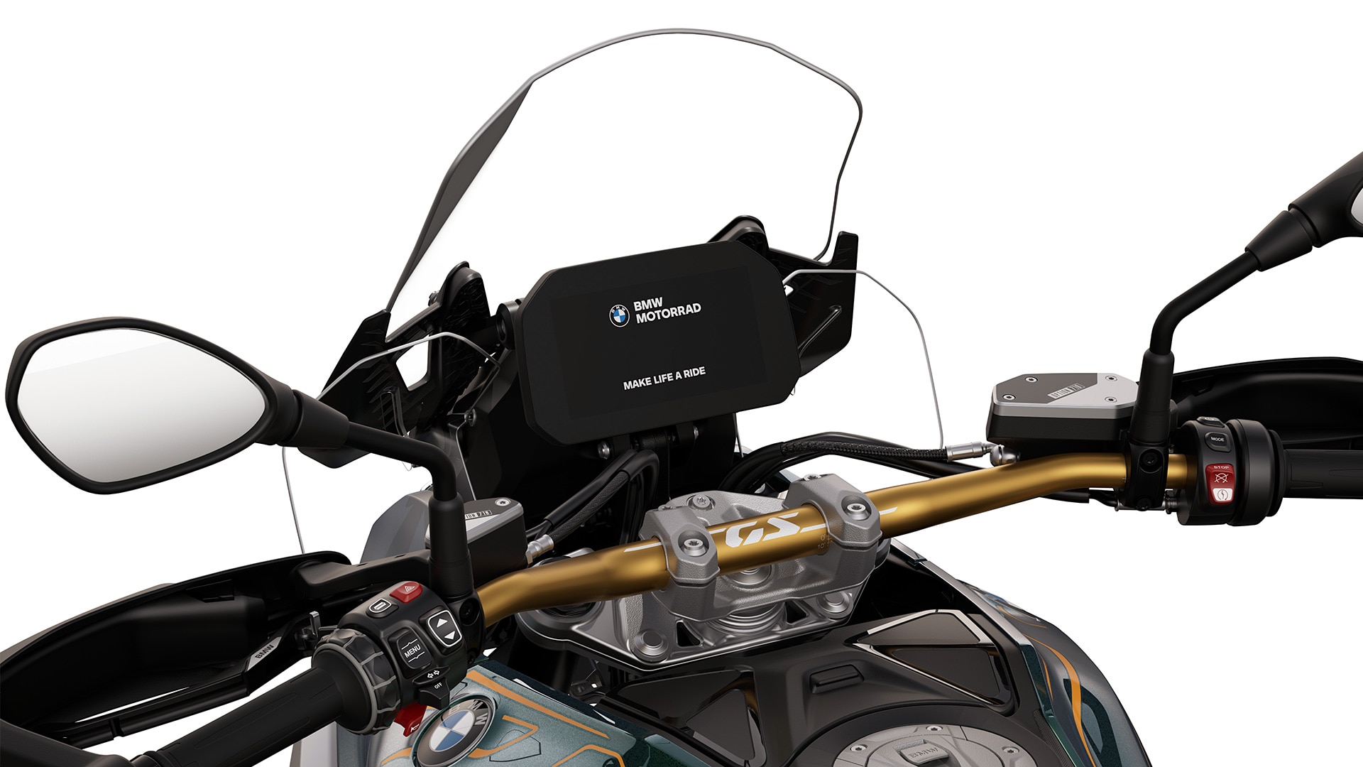 El manillar dorado de la BMW R 1300 GS Option 719 Tramuntana